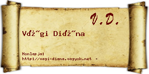 Vági Diána névjegykártya